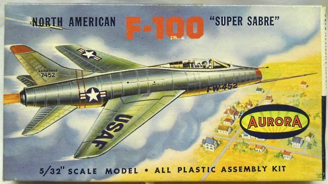 Aurora 1/103 North American F-100 Super Sabre, 490-50 plastic model kit